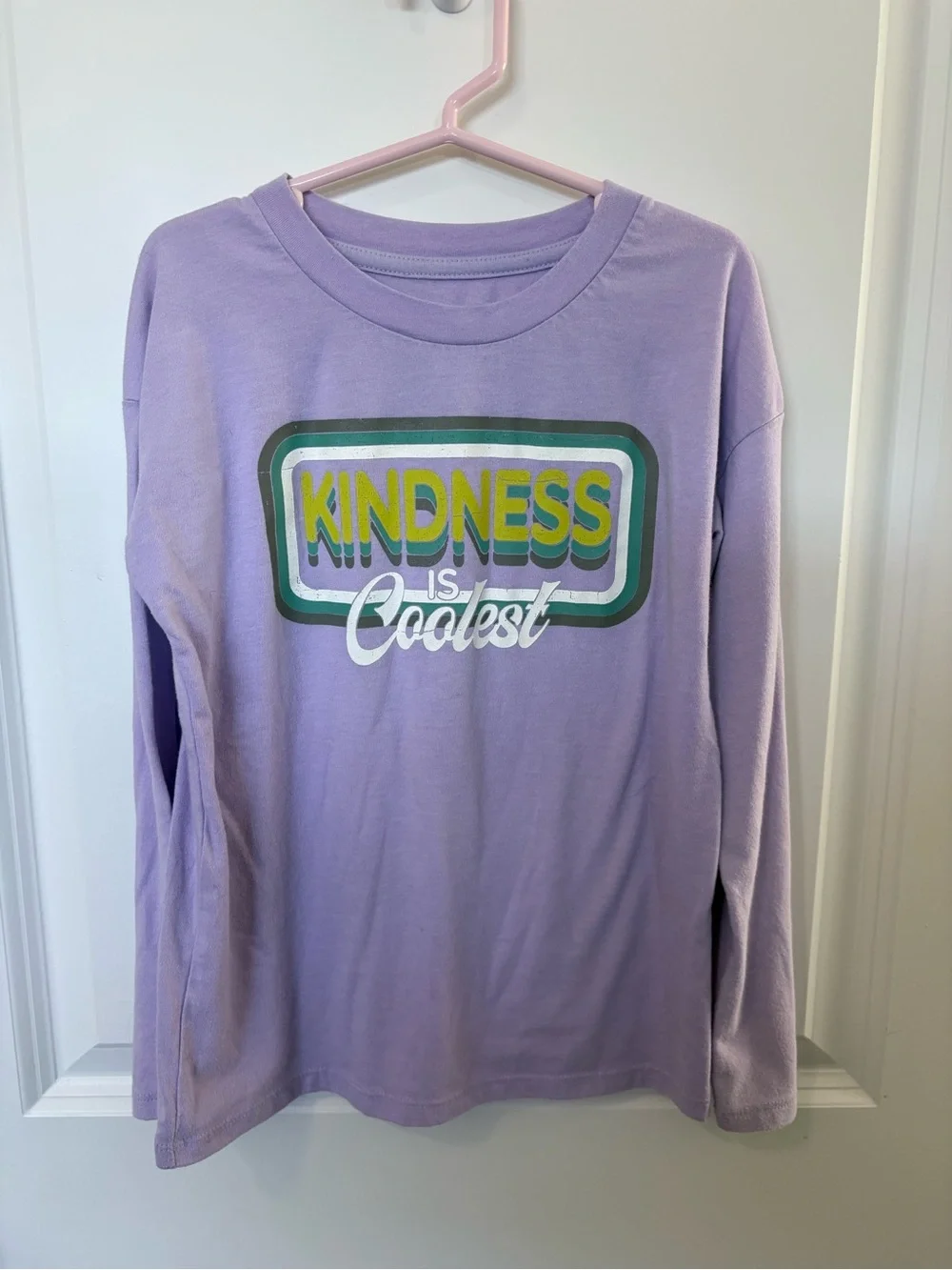 3/$10 - Kids Long Sleeve 'Kindness Is Coolest' Tee - Lavender